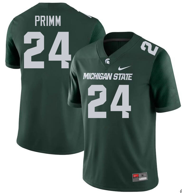 Men #24 Davion Primm Michigan State Spartans College Football Jerseys Stitched-Green